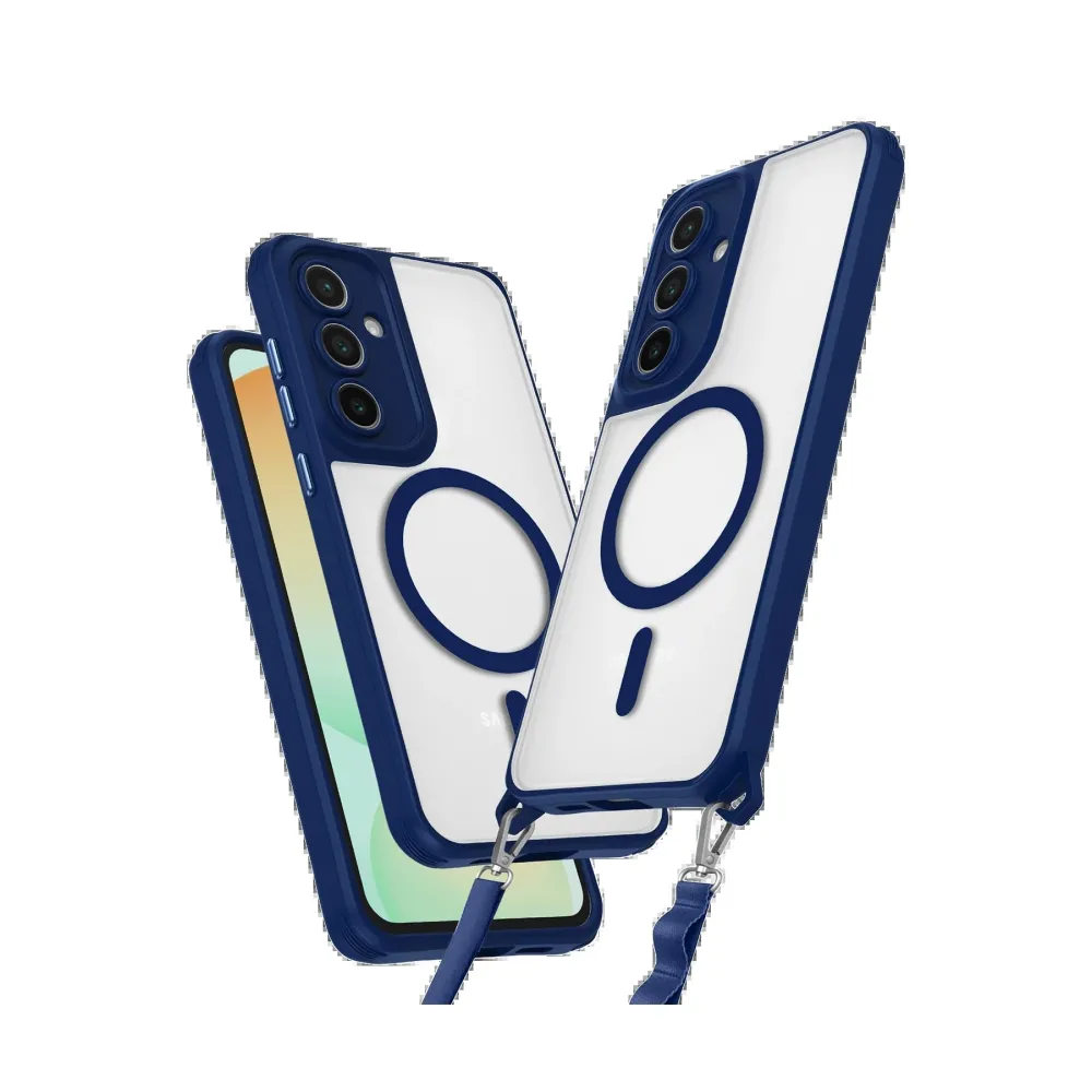 Newface Samsung Galaxy S25 Plus Kılıf Enka Magsafe Silikon Kılıf - Lacivert