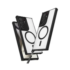 Newface Samsung Galaxy S24 Ultra Kılıf Enka Magsafe Silikon Kılıf - Siyah