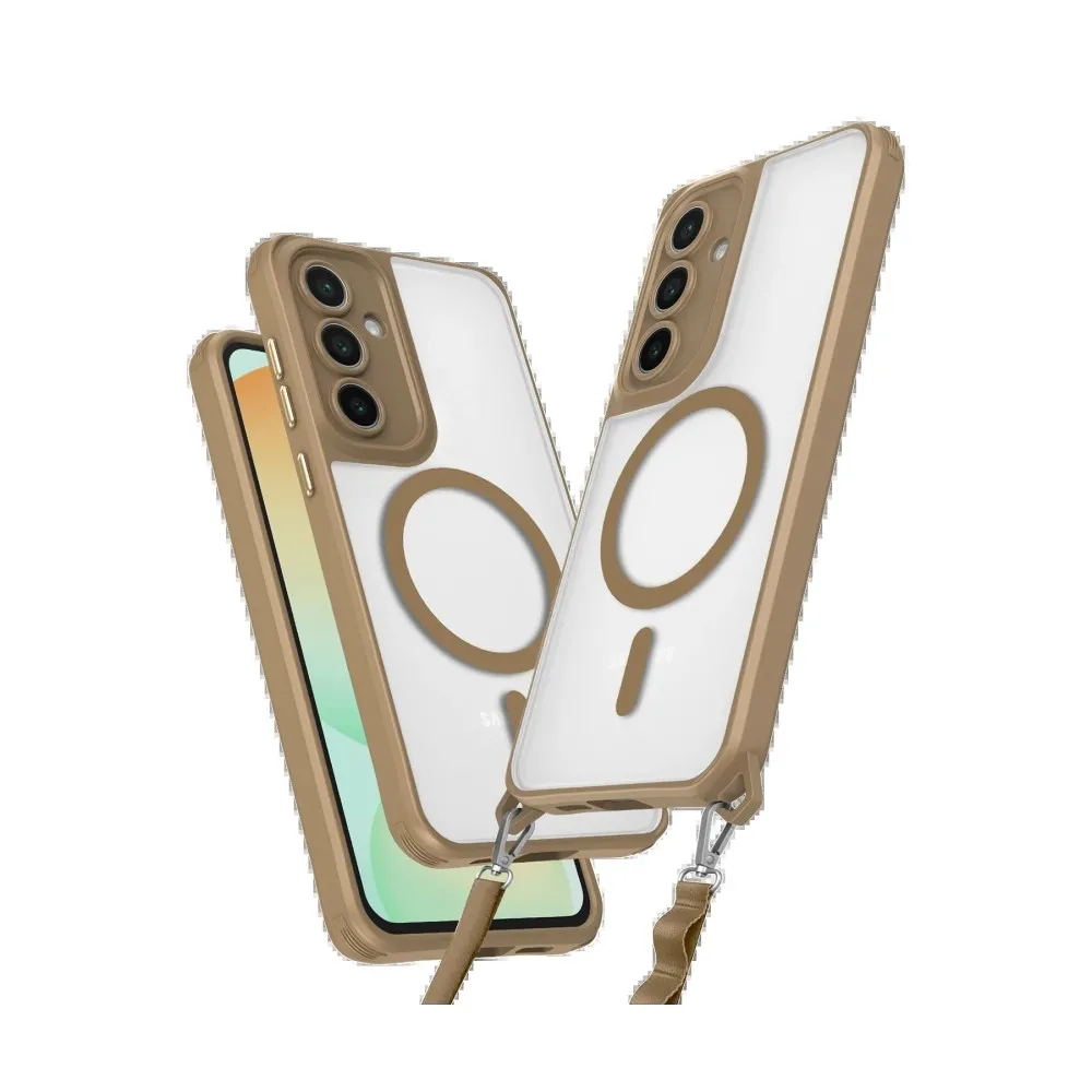 Newface Samsung Galaxy S24 Fe Kılıf Enka Magsafe Silikon Kılıf - Desert