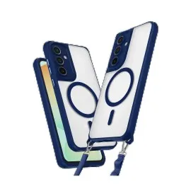 Newface Samsung Galaxy S24 Fe Kılıf Enka Magsafe Silikon Kılıf - Lacivert