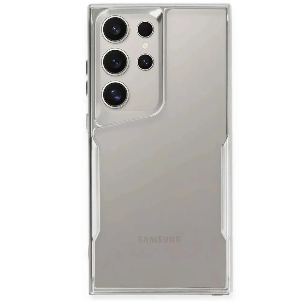 Newface Samsung Galaxy S25 Ultra Kılıf Boyi Silikon Kapak - Gümüş