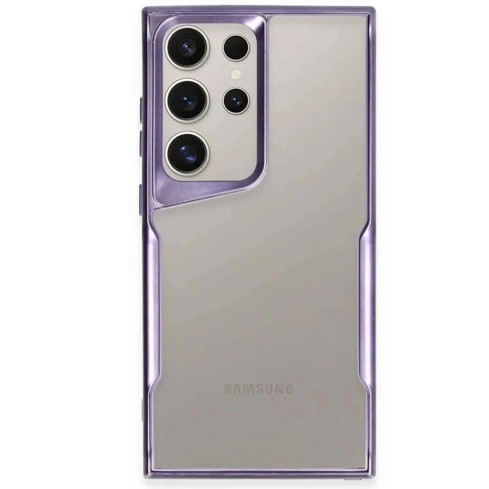 Newface Samsung Galaxy S25 Ultra Kılıf Boyi Silikon Kapak - Derin Mor