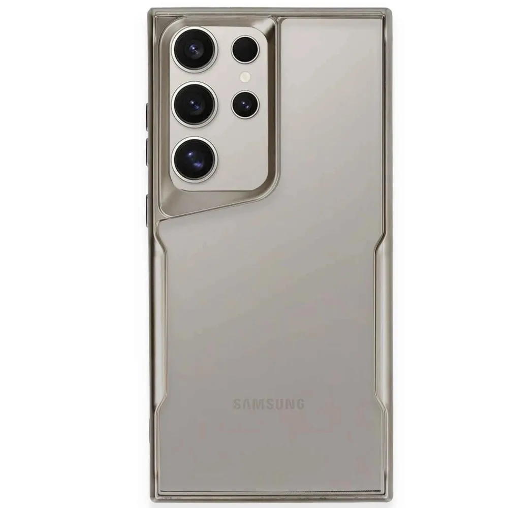Newface Samsung Galaxy S25 Ultra Kılıf Boyi Silikon Kapak - Titan Gri