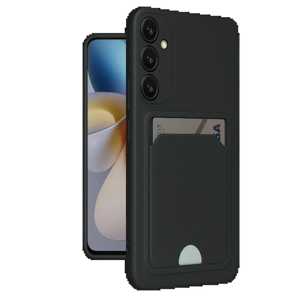 Newface Samsung Galaxy A16 5G Kılıf Kelvin Kartvizitli Silikon - Siyah