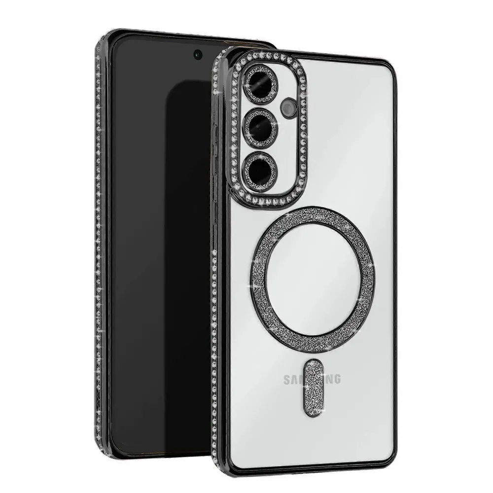 Newface Samsung Galaxy S25 Plus Kılıf Joke Simli Magneticsafe Kılıf - Siyah