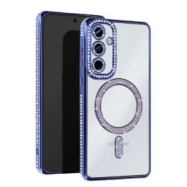 Newface Samsung Galaxy S25 Plus Kılıf Joke Simli Magneticsafe Kılıf - Mavi