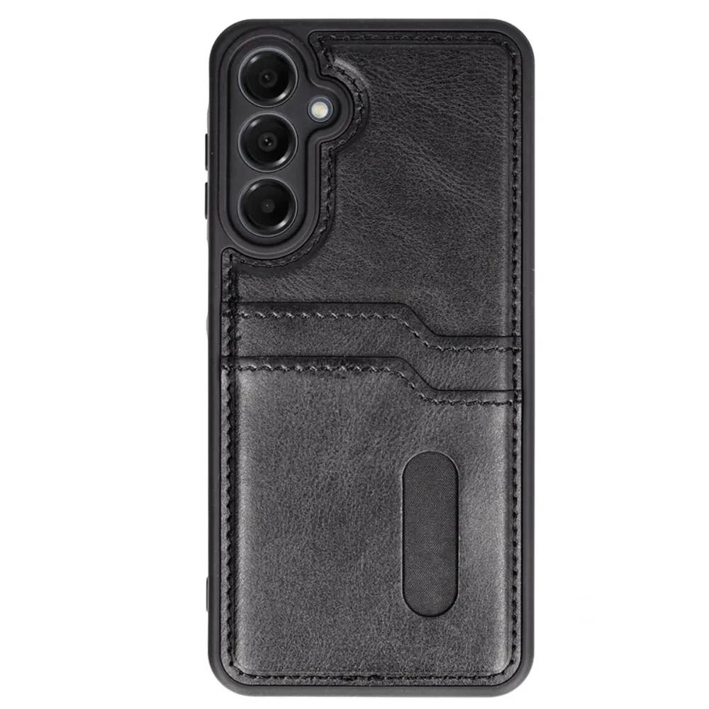 Newface Samsung Galaxy A26 Kılıf Sara Kartvizitli Deri Kılıf - Siyah