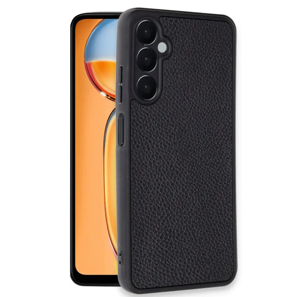 Newface Samsung Galaxy A36 Kılıf Aras Deri Kapak - Siyah