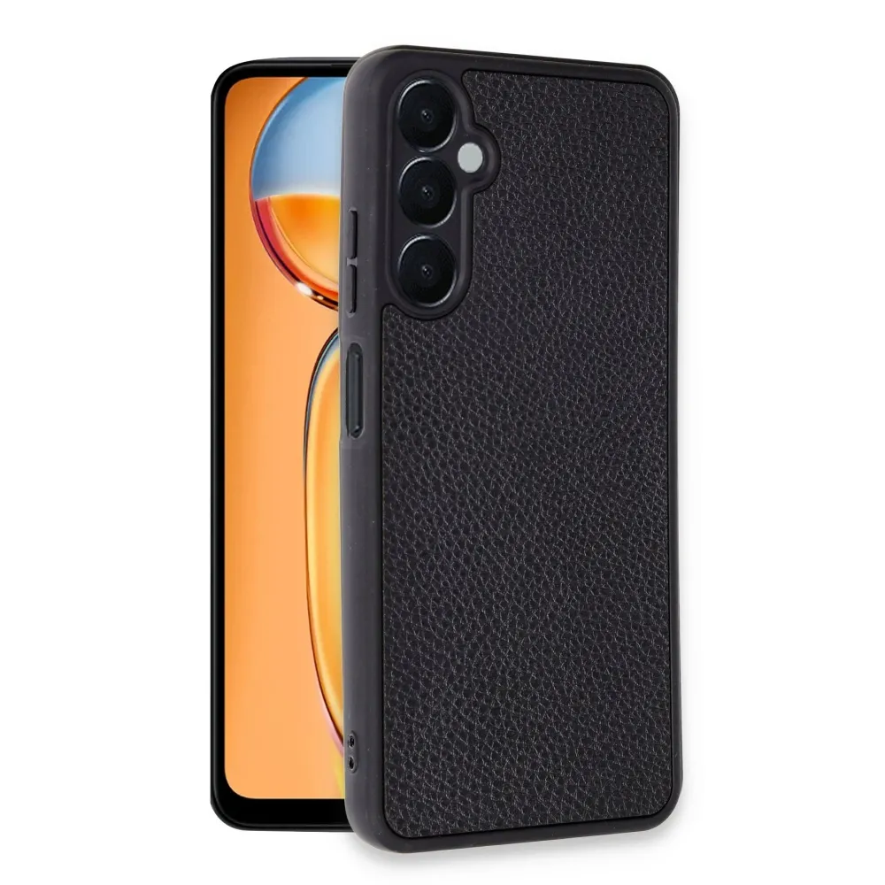 Newface Samsung Galaxy A56 Kılıf Aras Deri Kapak - Siyah