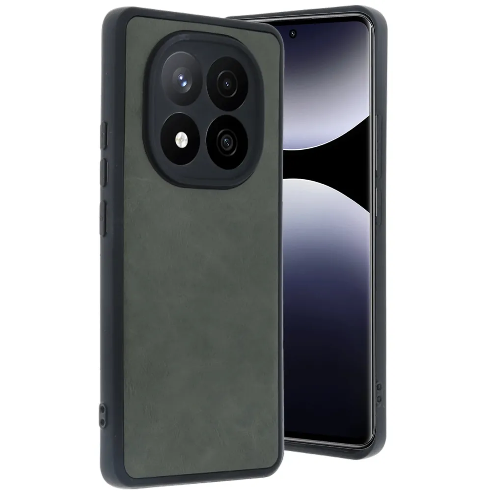 Newface Xiaomi Redmi Note 14 Pro 5G Kılıf Aras Deri Kapak - Koyu Yeşil