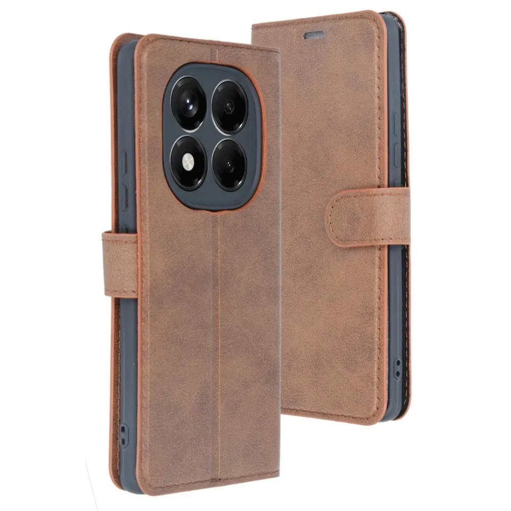 Newface Xiaomi Redmi Note 14 Pro 5G Kılıf Trend S Plus Kapaklı Kılıf - Taba