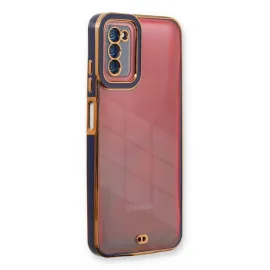 Newface Samsung Galaxy A03S Kılıf Liva Lens Silikon - Mavi