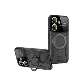 Newface Xiaomi Redmi 13C Kılıf Joy Lens Standlı Kapak - Siyah