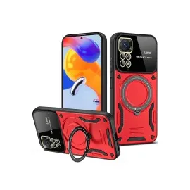 Newface Xiaomi Redmi Note 12 Pro 4G Kılıf Joy Lens Standlı Kapak - Kırmızı