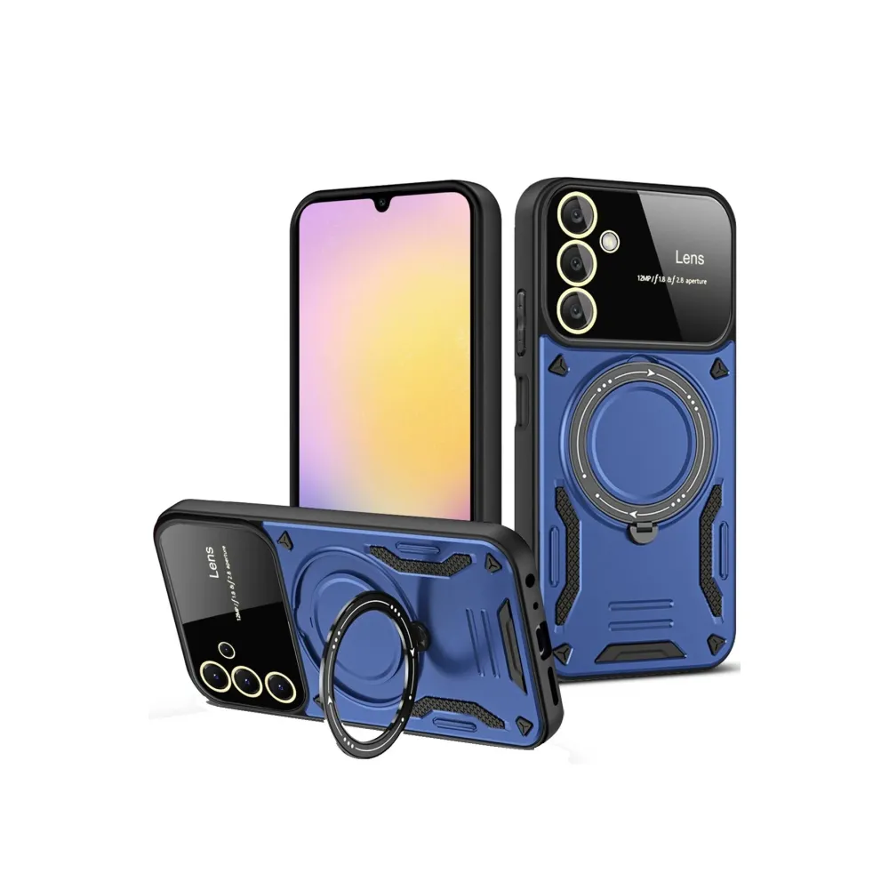 Newface Samsung Galaxy A35 5G Kılıf Joy Lens Standlı Kapak - Lacivert