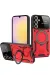 Newface Samsung Galaxy A35 5G Kılıf Joy Lens Standlı Kapak - Kırmızı