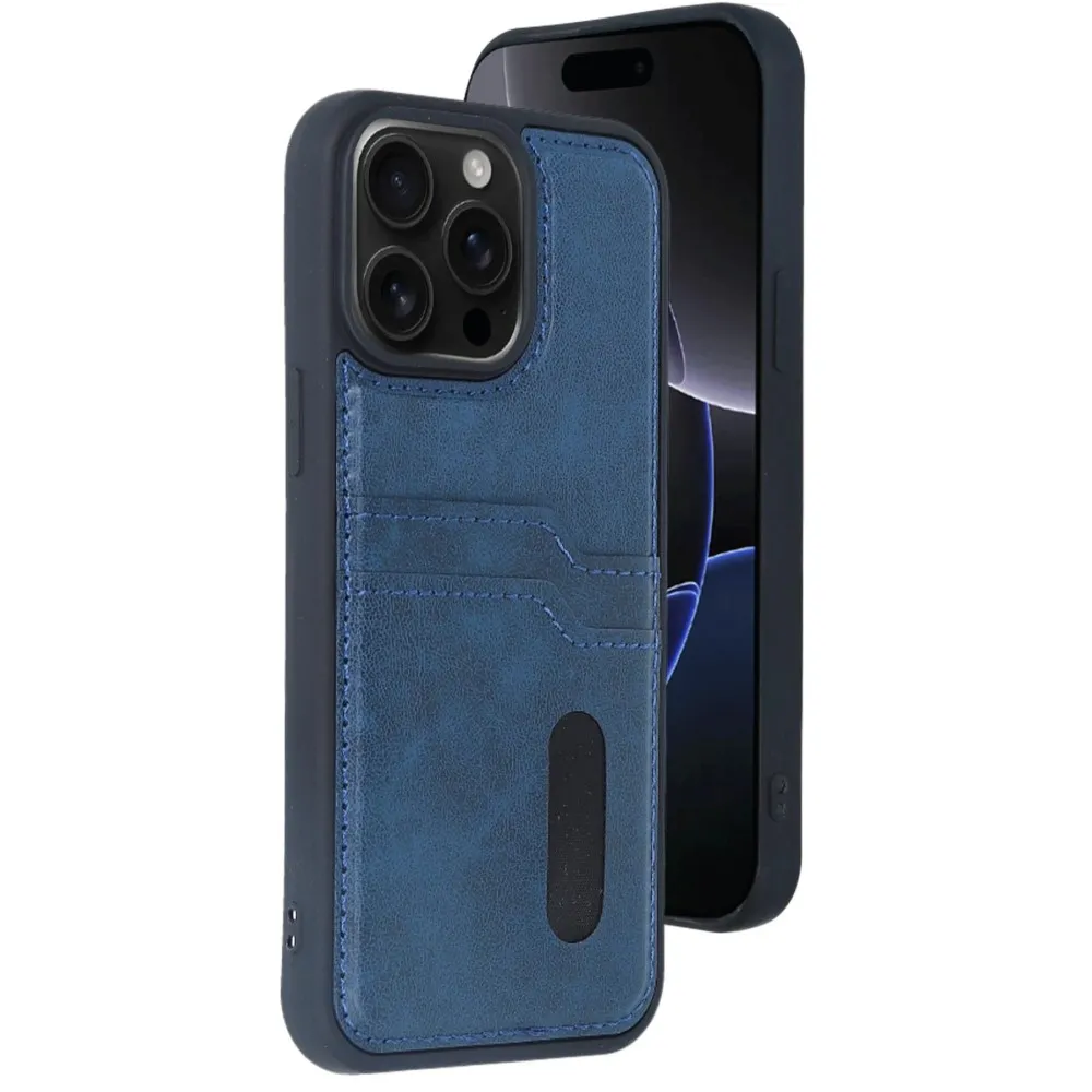 Newface Iphone 14 Pro Max Kılıf Sara Kartvizitli Deri Kılıf - Lacivert