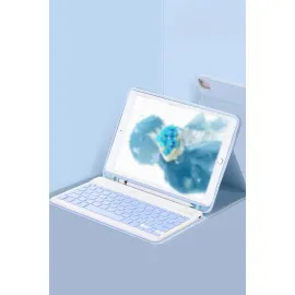 Newface iPad Pro 11 (2022) Kılıf KC01 Smart Klavyeli Tablet Kılıfı - Mavi