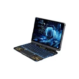 Newface JP12.9 iPad Pro 12.9 (2022) Kılıf Vales Dönen Ledli Klavyeli Tablet Kılıfı - Siyah