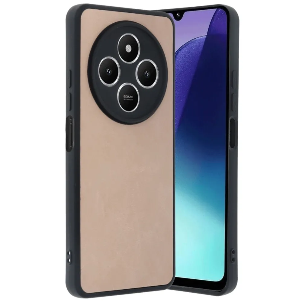 Newface Xiaomi Redmi 14C Kılıf Aras Deri Kapak - Pudra