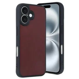 Newface Iphone 16 Kılıf Aras Deri Kapak - Bordo