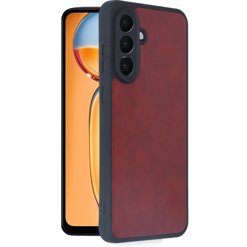 Newface Samsung Galaxy A36 Kılıf Aras Deri Kapak - Bordo