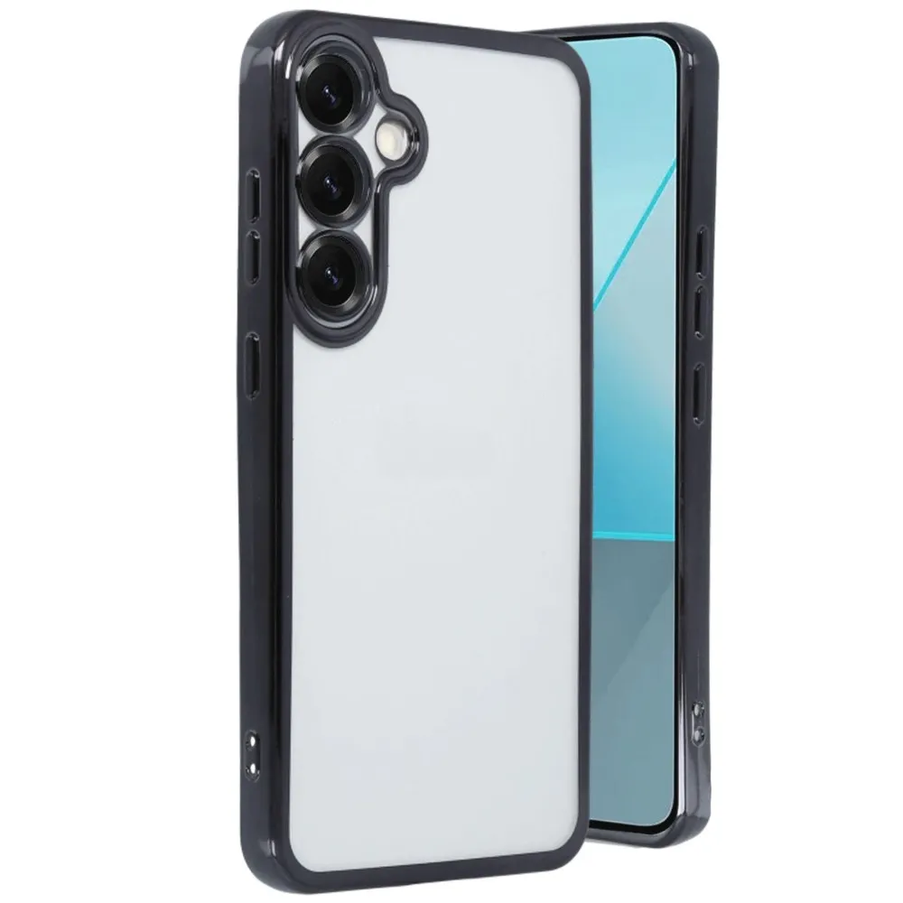 Newface Samsung Galaxy S25 Kılıf Razer Lensli Silikon - Siyah