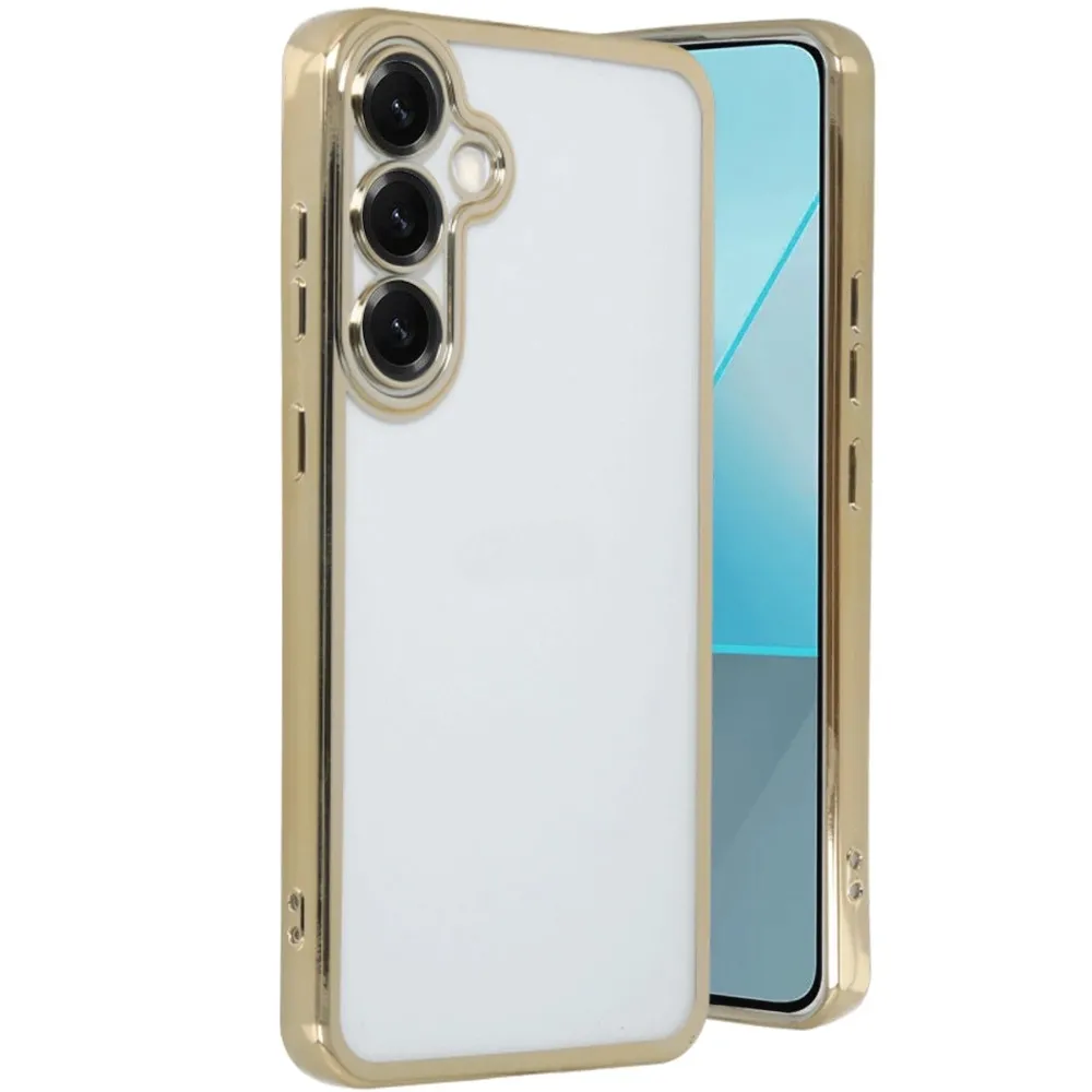 Newface Samsung Galaxy S25 Kılıf Razer Lensli Silikon - Gold