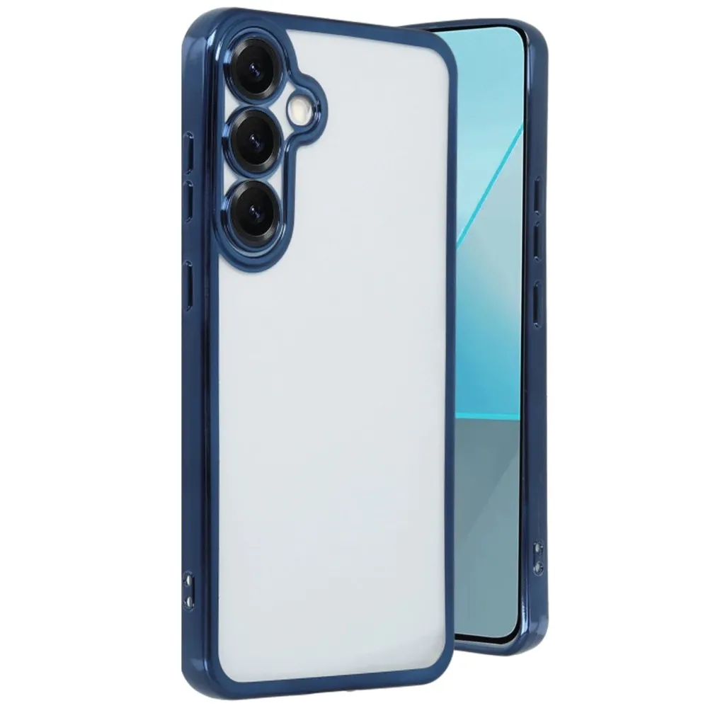 Newface Samsung Galaxy S25 Plus Kılıf Razer Lensli Silikon - Lacivert