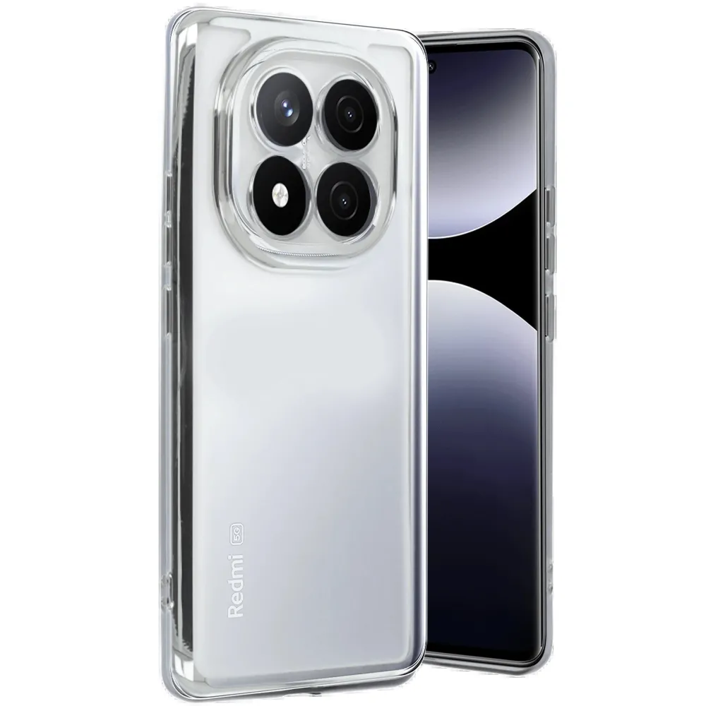 Newface Xiaomi Redmi Note 14 Pro Plus Kılıf Razer Lensli Silikon - Gümüş