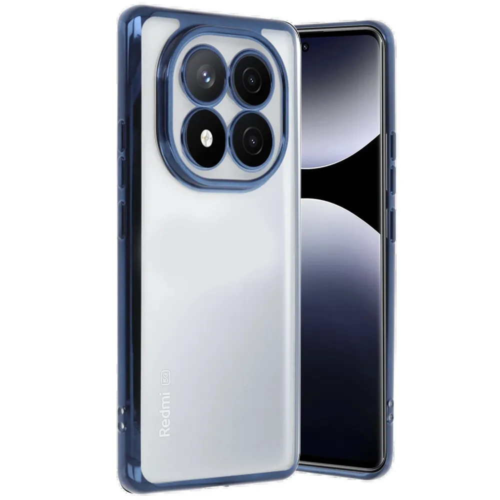 Newface Xiaomi Redmi Note 14 Pro 5G Kılıf Razer Lensli Silikon - Lacivert