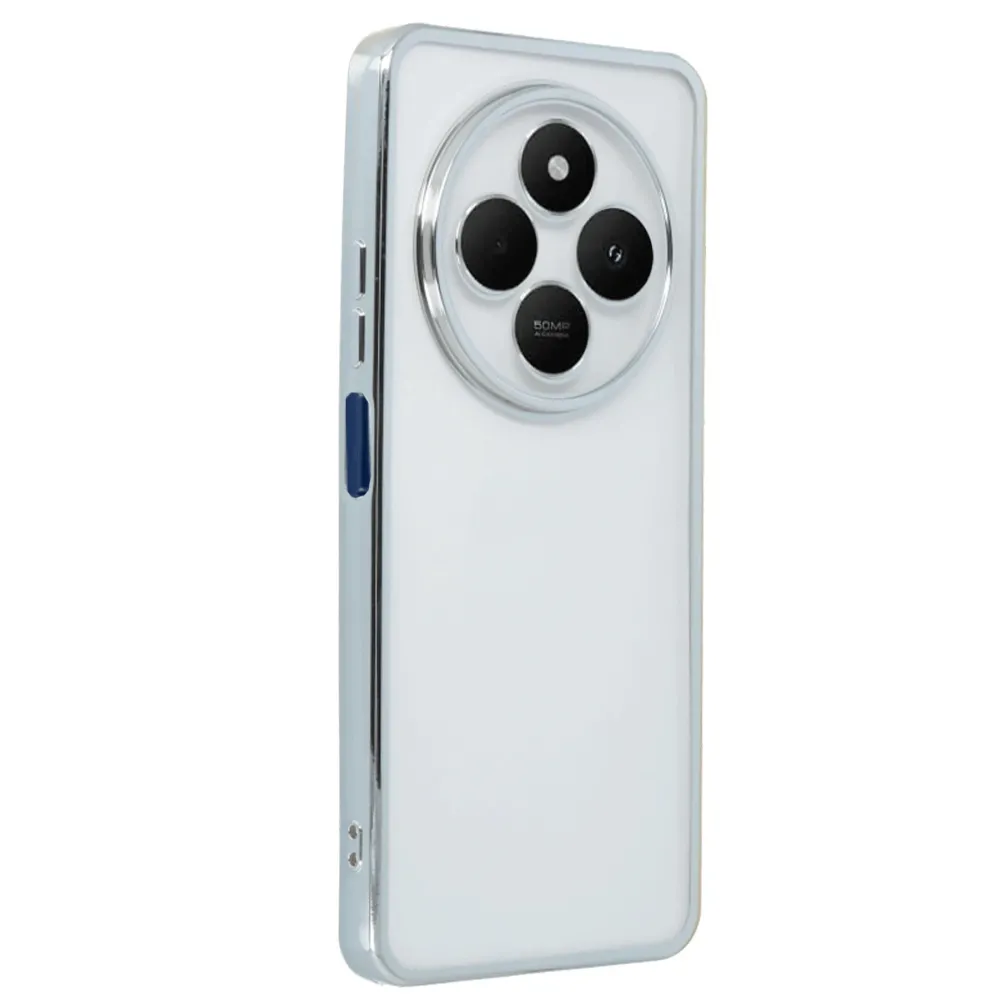 Newface Xiaomi Redmi 14C Kılıf Razer Lensli Silikon - Gümüş