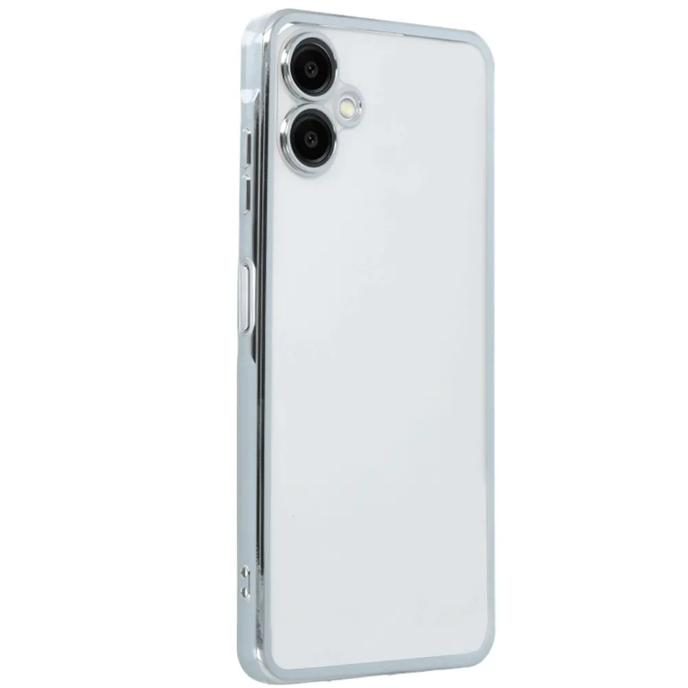 Newface Samsung Galaxy A06 Kılıf Razer Lensli Silikon - Gümüş