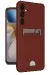 Newface Samsung Galaxy S24 Fe Kılıf Kelvin Kartvizitli Silikon - Bordo