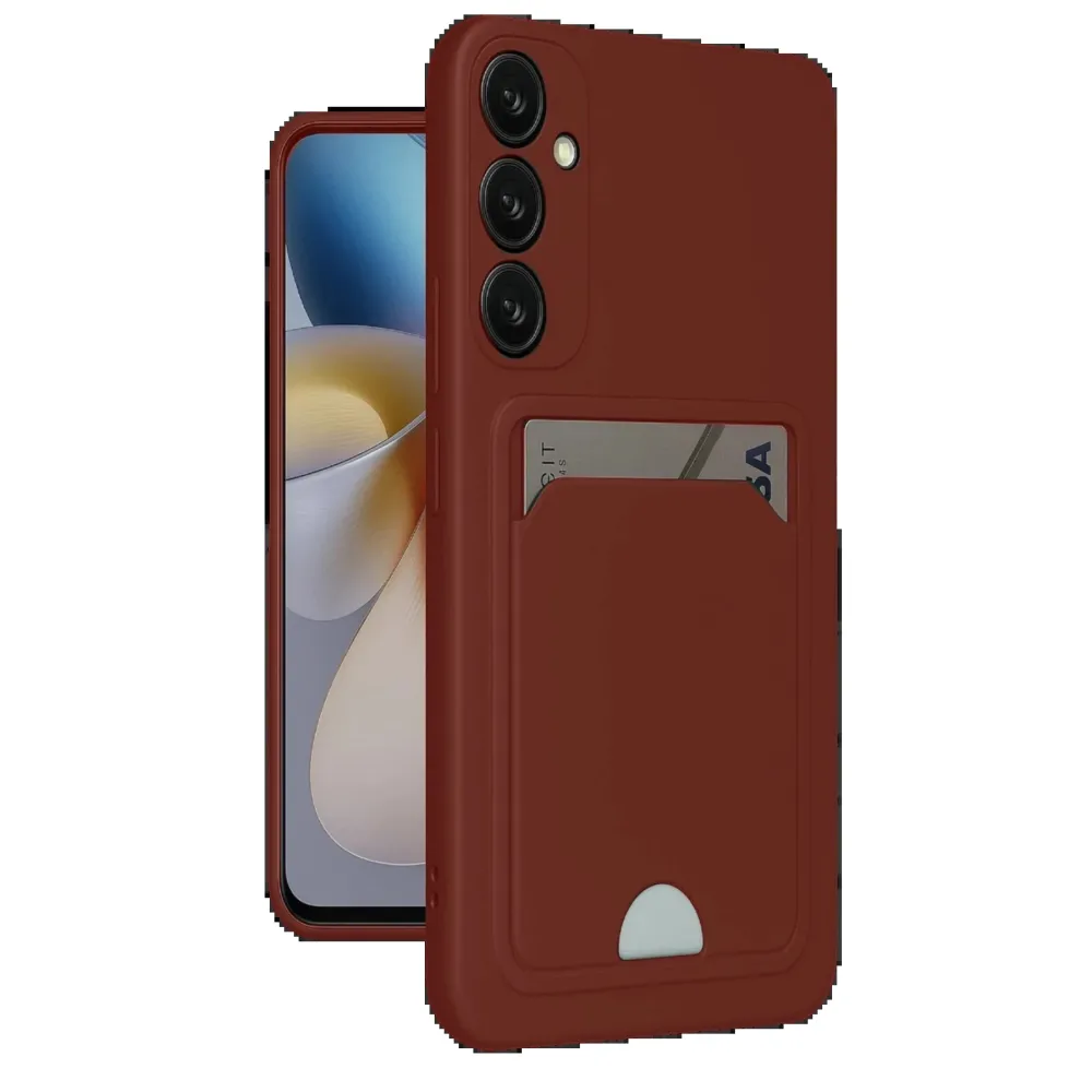 Newface Samsung Galaxy A16 5G Kılıf Kelvin Kartvizitli Silikon - Bordo