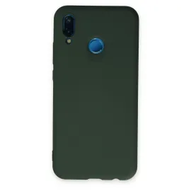 Newface Huawei P20 Lite Kılıf Nano Içi Kadife Silikon - Koyu Yeşil