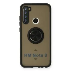 Newface Xiaomi Redmi Note 8 Kılıf Montreal Yüzüklü Silikon Kapak - Siyah