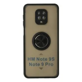 Newface Xiaomi Redmi Note 9 Pro Kılıf Montreal Yüzüklü Silikon Kapak - Siyah