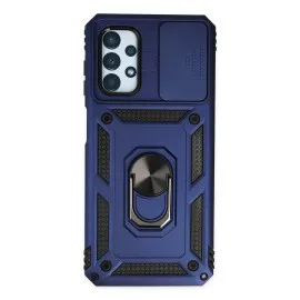 Newface Samsung Galaxy A13 4G Kılıf Pars Lens Yüzüklü Silikon - Lacivert