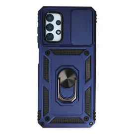 Newface Samsung Galaxy A23 4G Kılıf Pars Lens Yüzüklü Silikon - Lacivert