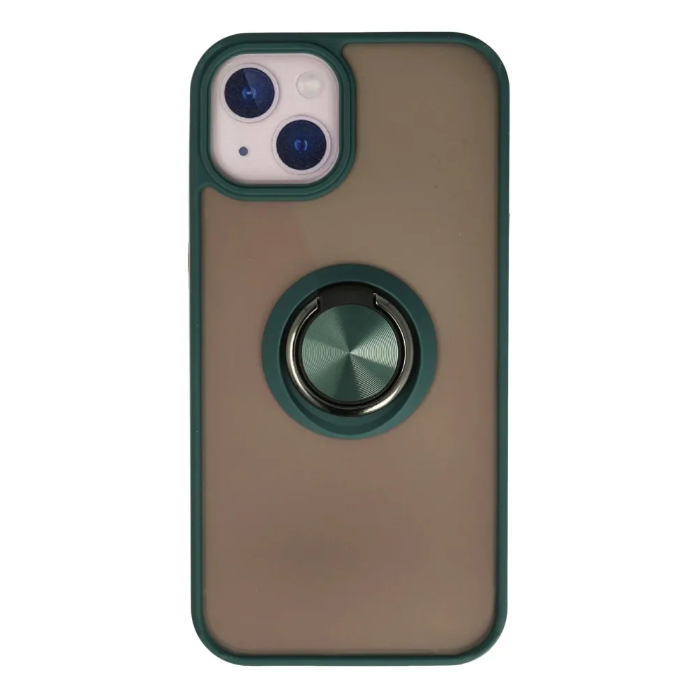 Newface Iphone 13 Kılıf Montreal Yüzüklü Silikon Kapak - Yeşil