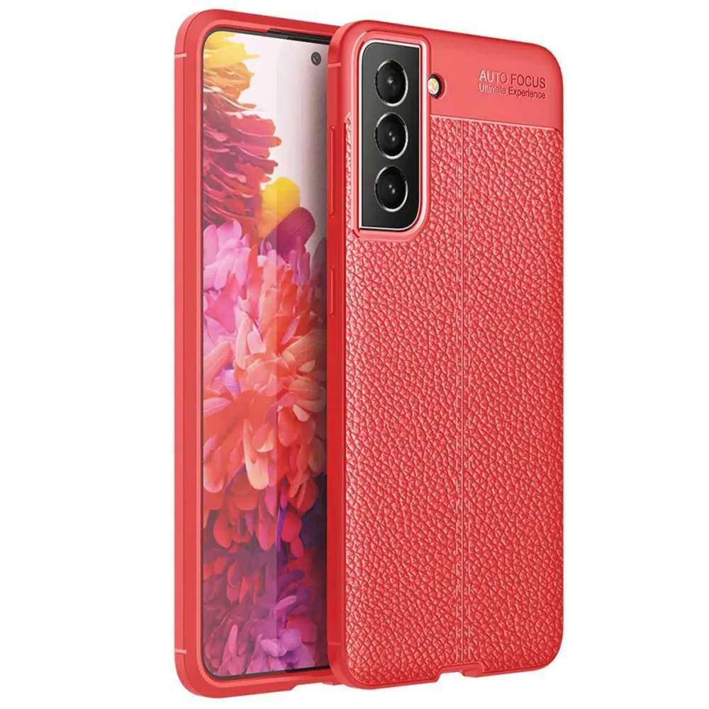 Newface Samsung Galaxy S21 Fe Kılıf Auto Focus Kapak - Kırmızı