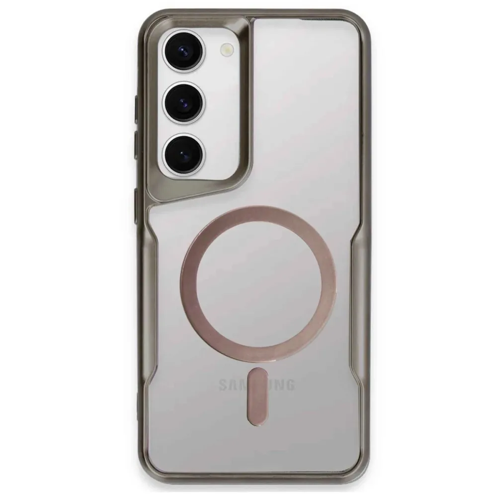 Newface Samsung Galaxy S23 Kılıf Boyi Magsafe Silikon Kapak - Titan Gri