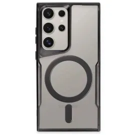 Newface Samsung Galaxy S23 Ultra Kılıf Boyi Magsafe Silikon Kapak - Siyah