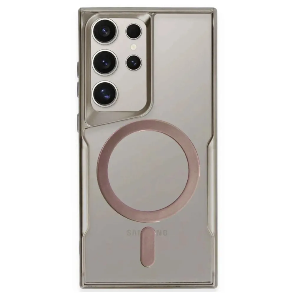 Newface Samsung Galaxy S23 Ultra Kılıf Boyi Magsafe Silikon Kapak - Titan Gri