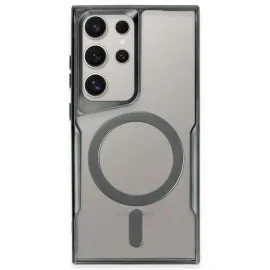 Newface Samsung Galaxy S23 Ultra Kılıf Boyi Magsafe Silikon Kapak - Yeşil