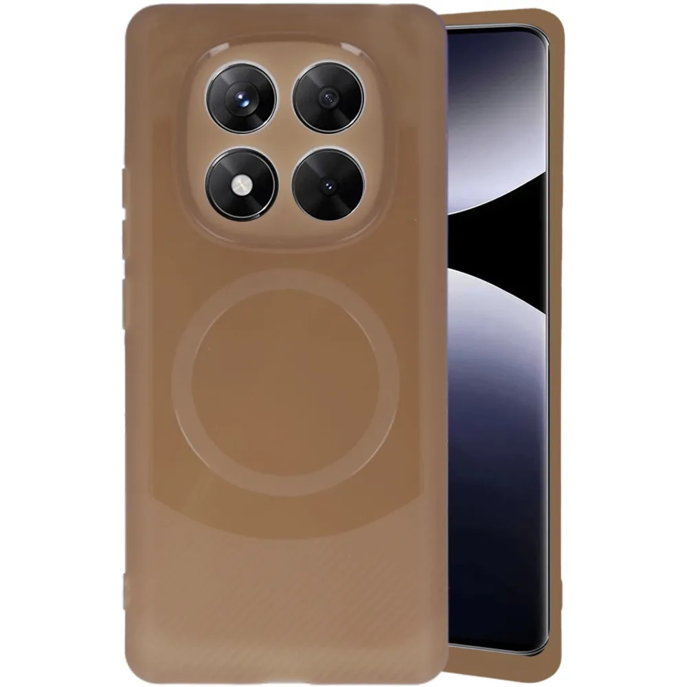 Newface Xiaomi Redmi Note 14 Pro 5G Kılıf Maya Karbon Kapak - Kahverengi