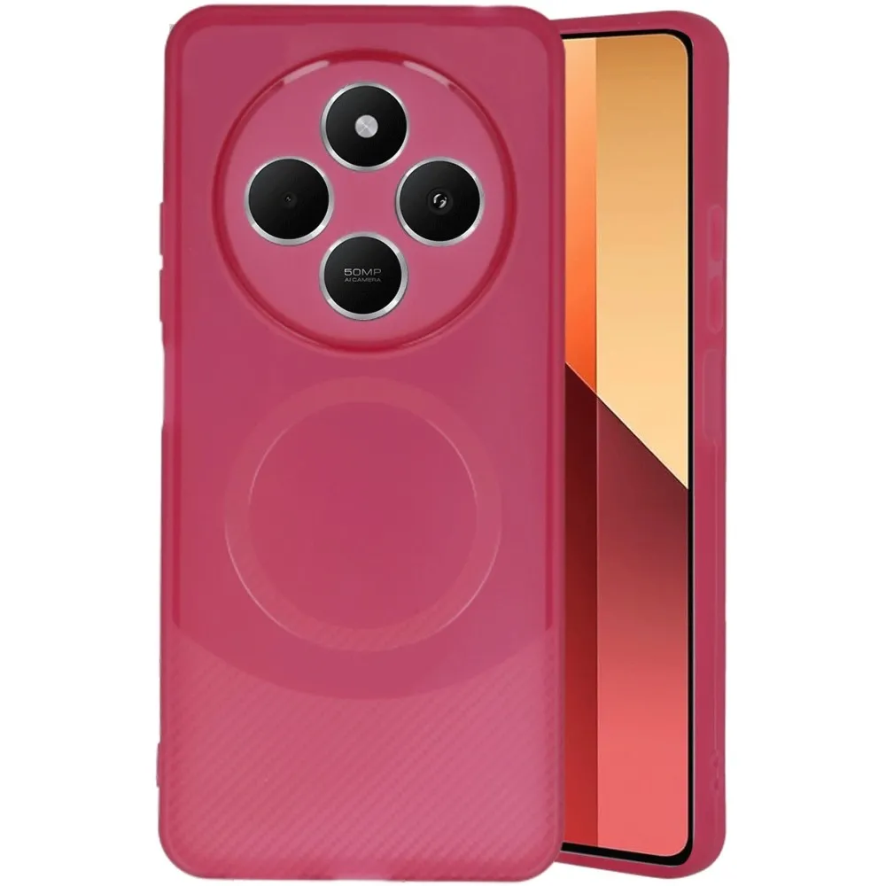 Newface Xiaomi Redmi 14C Kılıf Maya Karbon Kapak - Bordo