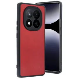 Newface Xiaomi Redmi Note 14 Pro 4G Kılıf Aras Deri Kapak - Kırmızı