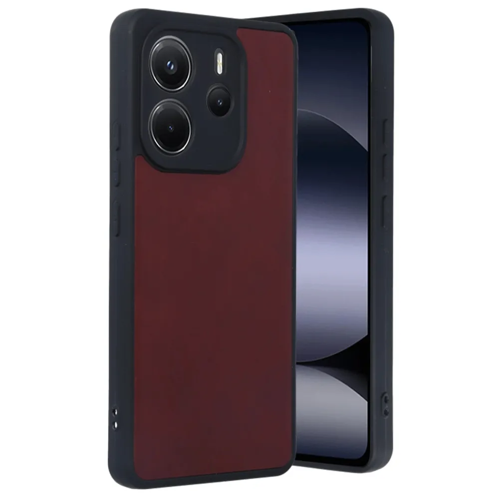 Newface Xiaomi Redmi Note 14 4G Kılıf Aras Deri Kapak - Bordo